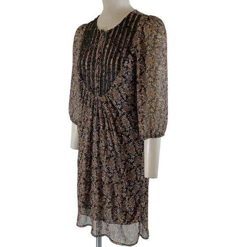 Robe fluide fleurie Jad plissée manches longues taille T1 - Label Emmaus - Modalova