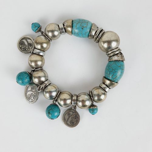 Bracelet bleu turquoise et mtal - Label Emmaus - Modalova