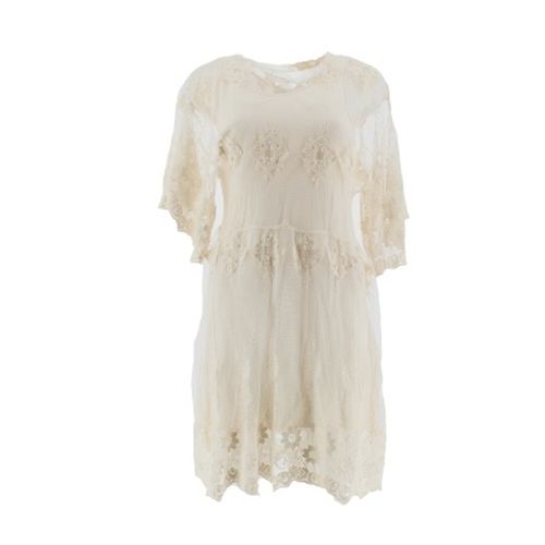 Robe avec fond cru en tulle brod - M - zara collection - Modalova