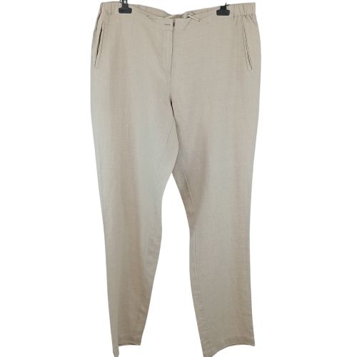 Pantalon lger en lin de la marque coupe longue de couleur beige taille 5XL (52) - elena miro - Modalova