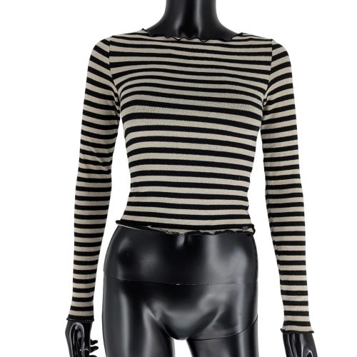 Pull fin - T. S - PACIFIC REPUBLIC - manches longues - court - cru ray noir - pull & bear - Modalova
