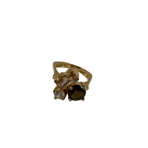 Bague 3 pierre plaqu or - Label Emmaus - Modalova