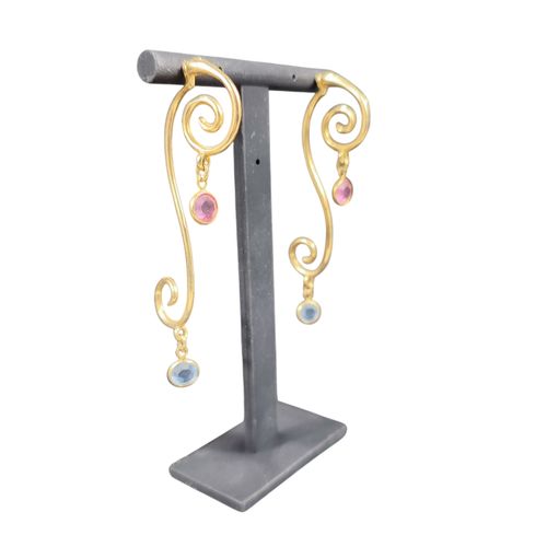 Boucles d'oreilles "Spirales roses et bleues" - Label Emmaus - Modalova