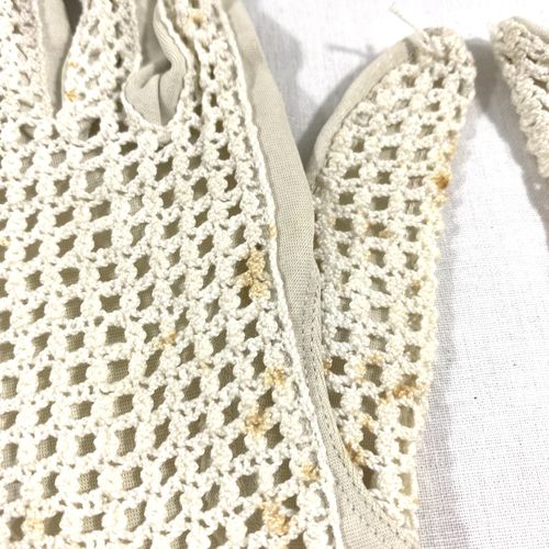 Gants blanc mi tissu mi ajour - Label Emmaus - Modalova