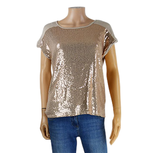 T-shirt beige  paillettes - Taille M - in extenso - Modalova