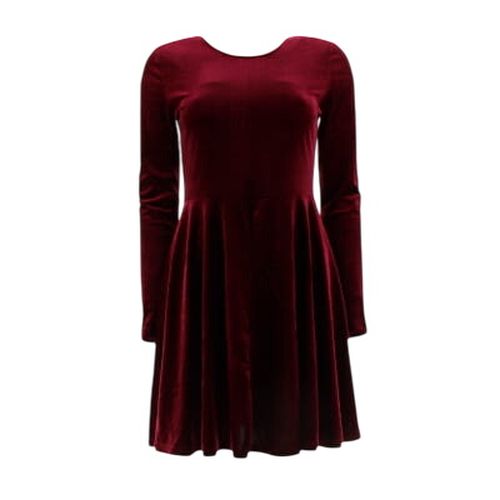 Robe bordeaux velours  manches longues - Taille 38 - shein - Modalova