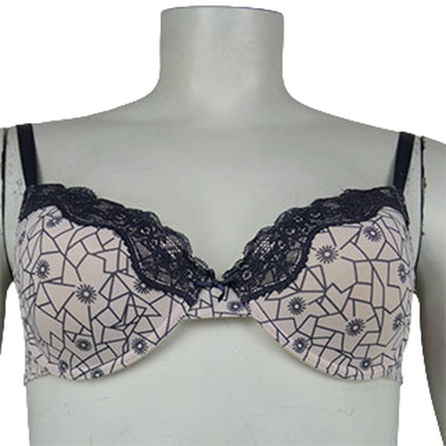 Soutien-gorge et violet imprim Fleurs avec armatures - Taille 100 C - Label Emmaus - Modalova