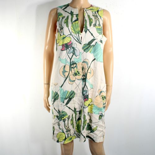 Robe Ecru Ros Fleuris & Vert H&M CONSCIOUS COLLECTION Taille 40 - h& m conscious collection - Modalova