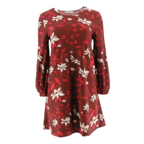 Robe bordeaux imprim fleurs manches longues - S - mango - Modalova