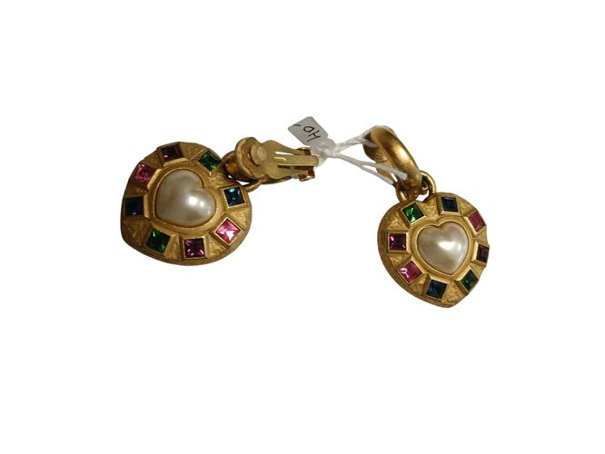 Boucles d'oreilles mtal incrust pierres de couleur AGATHA - Label Emmaus - Modalova