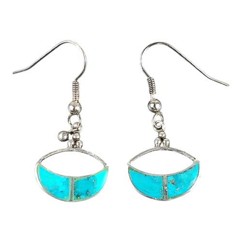 Boucles d'oreilles en argent et turquoises - Label Emmaus - Modalova
