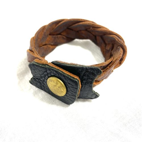 Bracelet cuir tress - Label Emmaus - Modalova