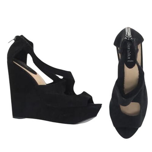 Sandales aspect daim  talons compenss 12 cm - Pointure 36 - bershka - Modalova