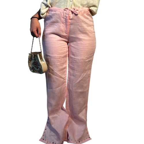 Pantalon bonbon jen lin lger semi transparent pour l't - shine girl - Modalova