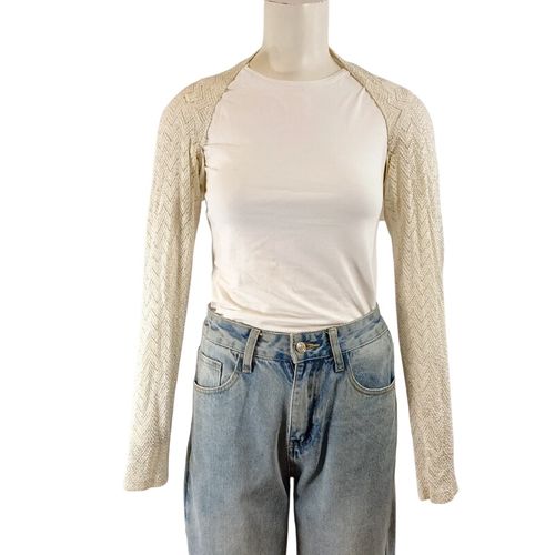 Bolro cru en maille manches longues chic lgant T. M - Label Emmaus - Modalova