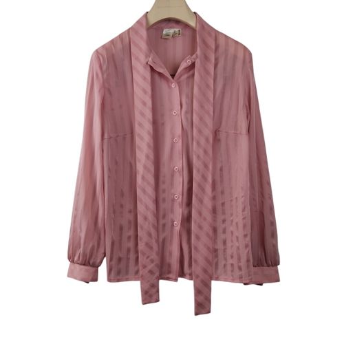 Chemisier bonbon 100% polyester vintage - Taille 40 estim - Label Emmaus - Modalova