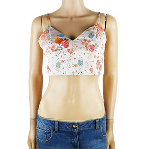 Crop top rose imprime florales - taille 38 - new look - Modalova