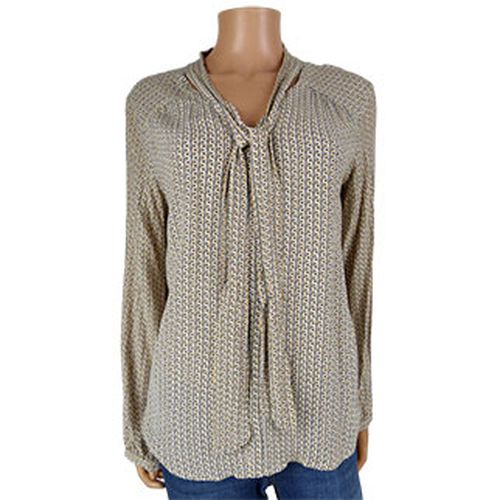 Blouse blanche imprim jaune et bleu fonc - -Taille 38 - promod - Modalova