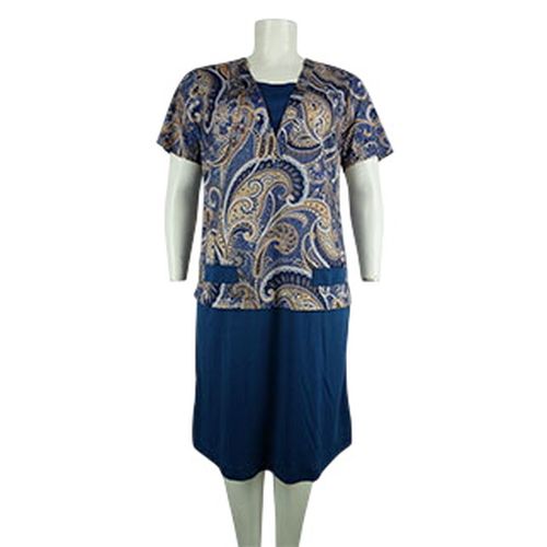Robe fonc imprime cachemire - taille 50 - Label Emmaus - Modalova