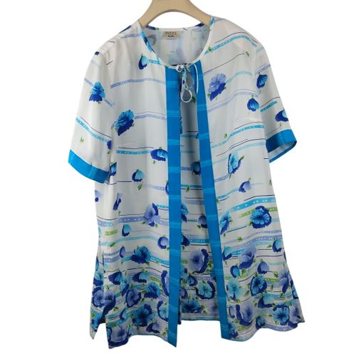 Blouse bleue et blanche  motifs 100% polyester - Taille 48 - weill - Modalova