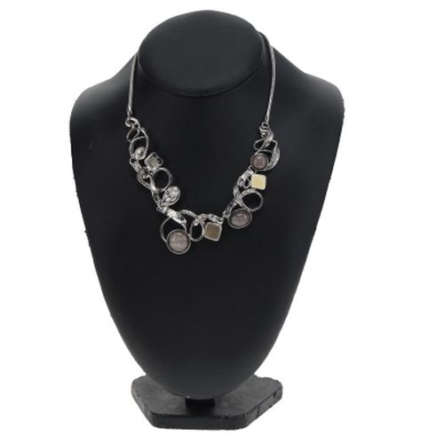 Collier argent avec gros strass - Label Emmaus - Modalova