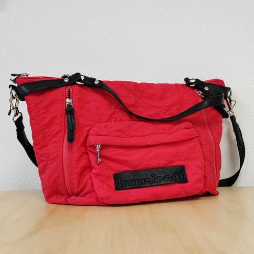 Sac  bandoulire en tissu framboise "" - desigual - Modalova