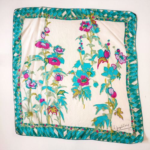 JACQUES ESTEREL - Carr  motif fleuri - jacques esterel paris - Modalova