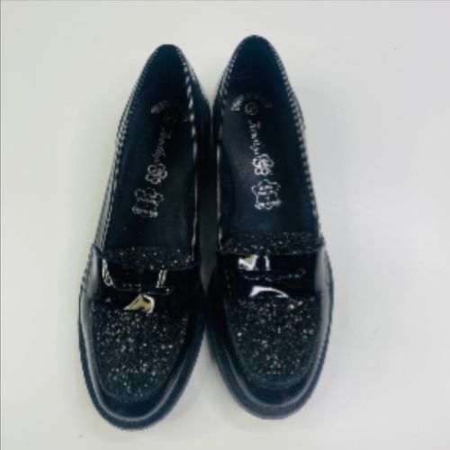 Mocassins noir paillette pour femme - Label Emmaus - Modalova