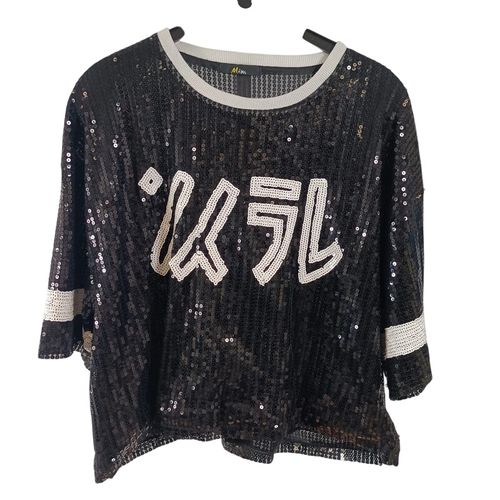 Top sequins T40, manches 3/4, motif #hashtag brillant - Mim - Modalova