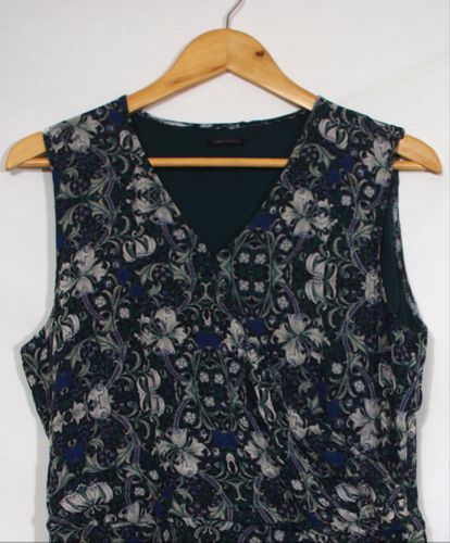Robe -imprim fleuri - 42 - col V - forme cache coeur - ikks - Modalova