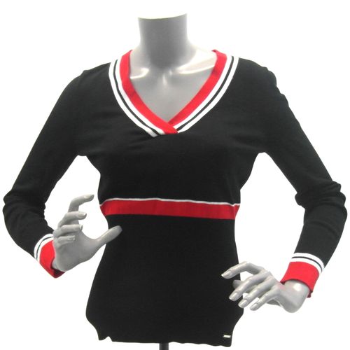 Pull lger noir et rouge  col en V taille M - morgan - Modalova