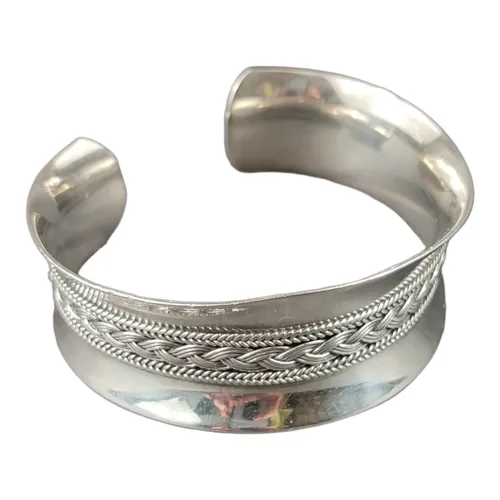 Bracelet manchette en argent massif poinon 925 - Label Emmaus - Modalova