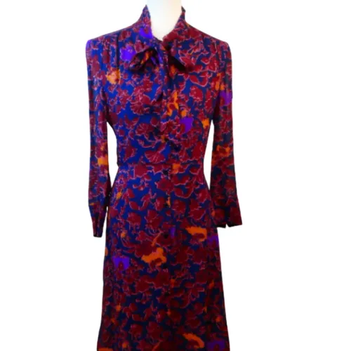 Pablo robe longue coupe chemisier  motif fleurs - Taille 36/S - Label Emmaus - Modalova