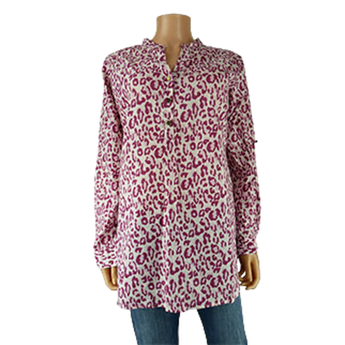 Blouse blanche avec imprims roses - Taille 40 - bleu bonheur - Modalova