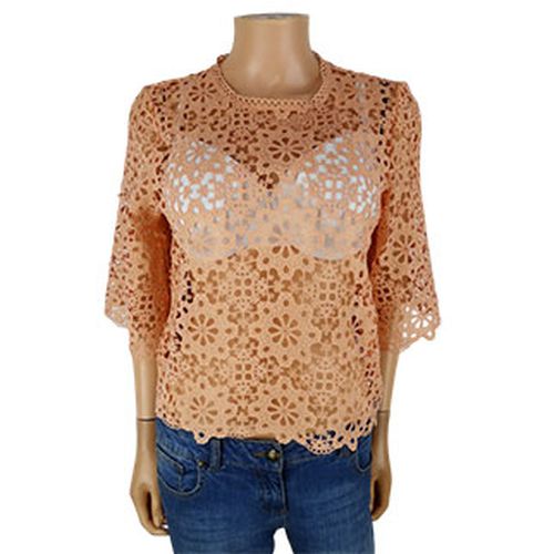 Blouse corail broderie ajoure manches 3/4 - 38 - morgan - Modalova