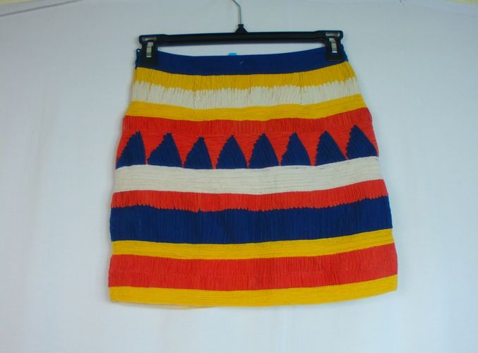 Jupe , style art jaune, blanc, bleu, rouge brique, taille 36 - claudie pierlot - Modalova