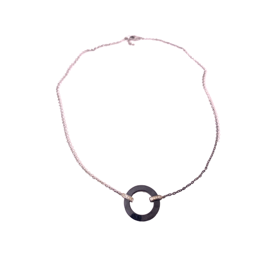 Collier avec anneau et chaine avec strass - Label Emmaus - Modalova