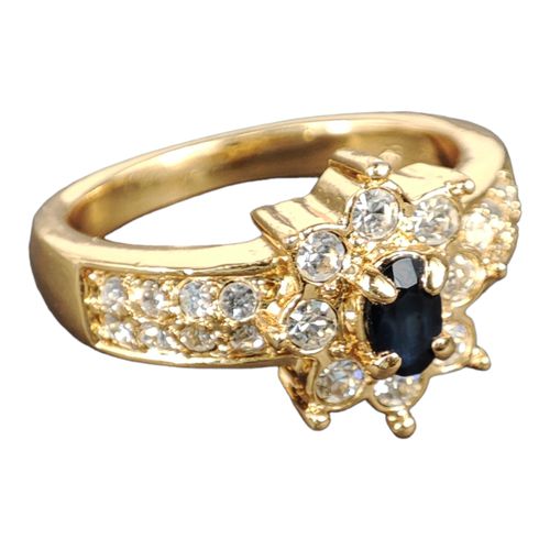 Bague WAOOOUH ! en mtal dor et strass - Label Emmaus - Modalova