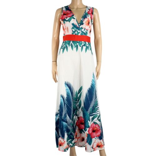 Robe Longue Blanche Fleuris Taille Estime S - non renseigne - Modalova