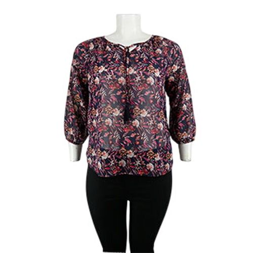 Blouse bleue imprimée fleurs - Taille 44 - Gémo - Modalova