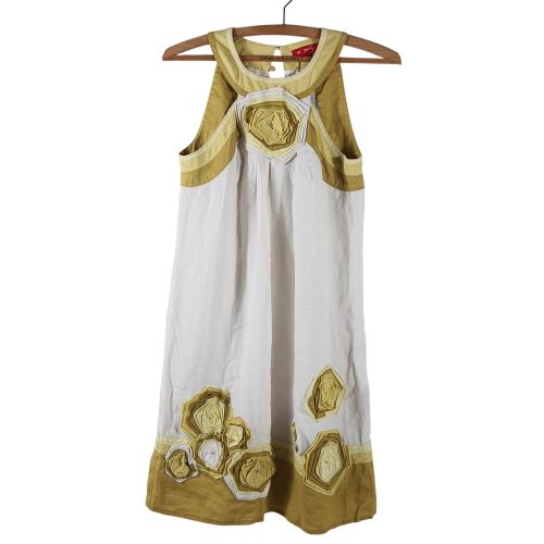 Robe sans manche blanche et verte avec fleur - S - derhy - Modalova