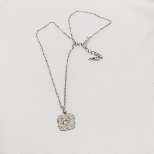 Collier avec pendentif cancer - poinonn - signe astrologique - plaqu argent - Label Emmaus - Modalova