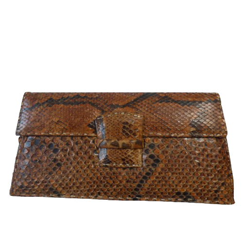 Pochette sac  main vintage en peau de serpent - Label Emmaus - Modalova