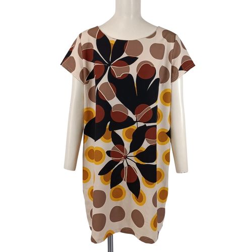 Robe droite imprimé floral graphique manches courtes taille M A114 - Rinascimento - Modalova