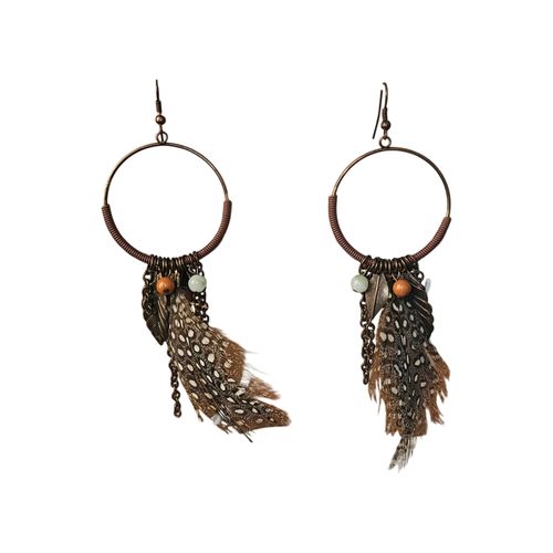 Boucles d'oreilles rétro avec plumes - Label Emmaus - Modalova