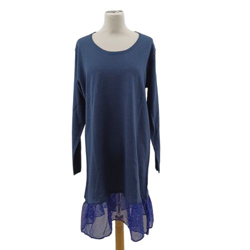 Robe en maille- Bonheur - T46/48 - bleu bonheur - Modalova