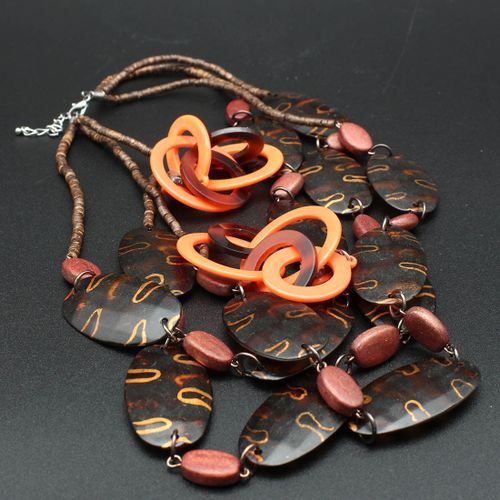 Collier aux zébrures et boucles d'oreille - Label Emmaus - Modalova