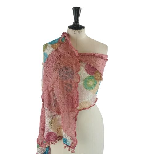 Écharpe maille ajourée – Taille unique – rose poudré - Label Emmaus - Modalova