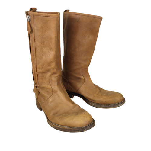 Paire de boots ou femme HERMES en cuir marron - taille 41 et 1/2 - Label Emmaus - Modalova