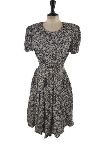 ROBE VINTAGE MI-LONGUE IMPRIMEE FEUILLAGE MANI TAILLE 38 (FR) - Label Emmaus - Modalova